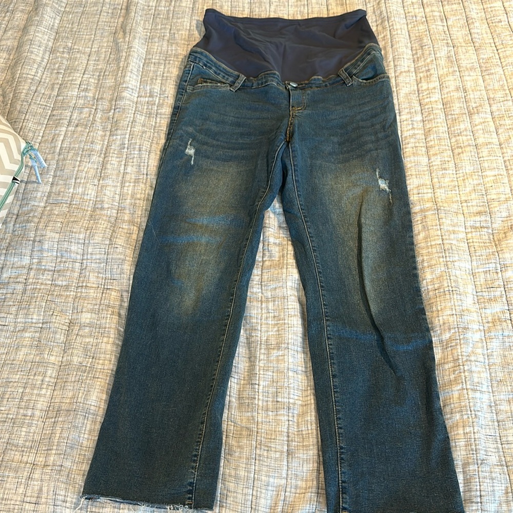 Large blue Jean maternity